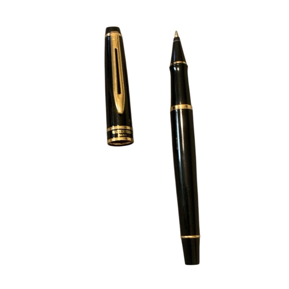 Waterman PEN Expert Rollerball Black Lacquer & Gold Trim Vintage New Cartridge - Picture 2 of 9